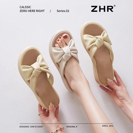 ZHR则则简约蝴蝶结厚底拖鞋女2025夏季新款时尚舒适透气防滑鞋子 商品图9