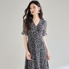 「高货sh」全新升级【铂金会员293/天猫389/差价96】(21031)洛诗琳法式紫色碎花茶歇裙2025夏季收腰显瘦V领雪纺印花裙 商品缩略图0