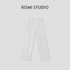 ROMI STUDIO可爱居家系列  白色全棉坑条肌理直筒长裤RWCSXT1997