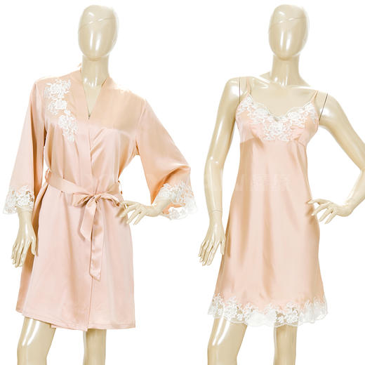 鑫缘 真丝女式双件睡袍 	HD5003 商品图1