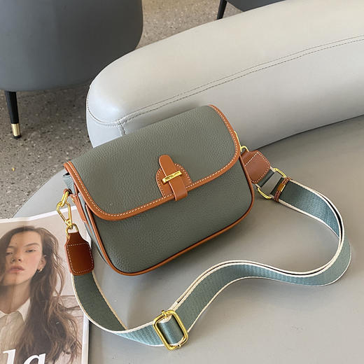 【预售3天】高级撞色单肩小方包2025新款夏季女士斜挎包包YM6952 商品图6