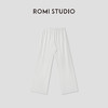 ROMI STUDIO可爱居家系列  白色全棉坑条肌理直筒长裤RWCSXT1997 商品缩略图1