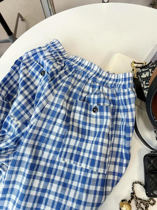 夏日时髦蓝格纹神裤 商品图6