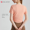 DENLUS速干运动上衣褶皱收腰修身显瘦圆领薄款透气瑜伽短袖健身T恤DY66180 商品缩略图12