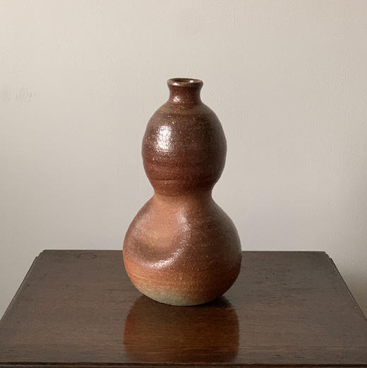 日本手作粗陶葫芦花器 商品图0