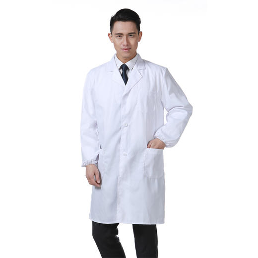 夏季长袖薄款白大褂男女秋冬厚款厂服医护服医院药店工作服实验服 商品图2