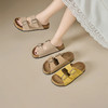 西遇厚底凉拖鞋女夏季外穿新款复古百搭沙滩凉鞋黄色勃肯鞋V1156766 商品缩略图0