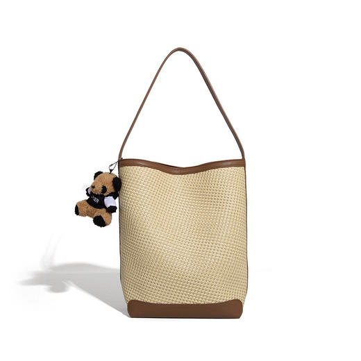 【预售3天】韩系草编包女2025新款时尚洋气撞色编织水桶包百搭斜挎包ASL-7272-6 商品图6