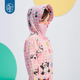 年衣2025夏新款凉感户外抗紫外线卡通连帽上衣盼达多多防晒衣