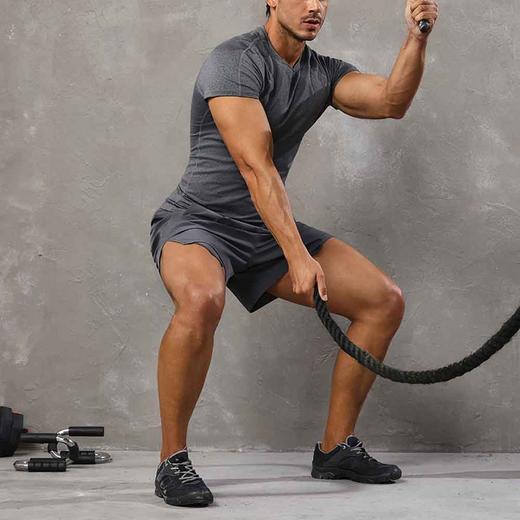 跃牌【欲动春风】男装系列 紧身健身短袖高弹透气吸湿排汗跑步训练运动t恤51232 商品图3