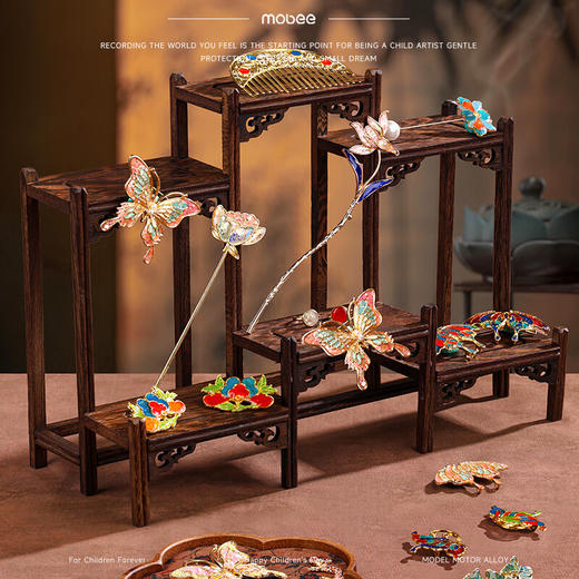 【六一好礼】mobee非遗螺钿手工diy材料包发簪首饰胸针礼品盒套装 商品图6