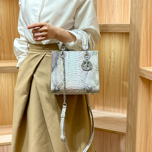 丁摩 戴妃包女新款蛇纹欧美时尚高级感手提包斜挎小包包5ZF-5192 商品图2