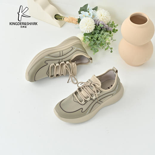 经典鲨2025年夏季新品时尚拼色男士透气不闷脚平底系带休闲鞋KW10-526031 商品图2