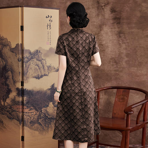 KQ-621632花萝香云纱真丝旗袍改良年轻款气质民国风复古桑蚕丝连衣裙日常穿 商品图1