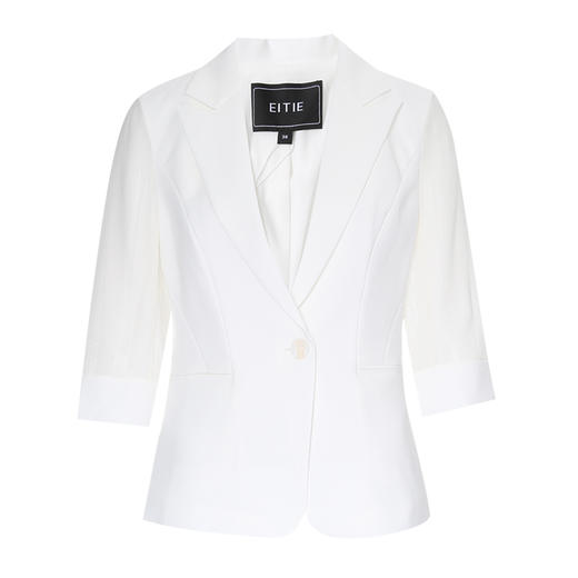 EITIE爱特爱精致薄纱拼接薄款气质通勤白色西装外套2025夏季新款A2503515 商品图5