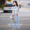 【专属特价】熙世界夏日穿搭一整套2025年新款女装蓝色无袖衬衫半身裙两件套装 商品缩略图2