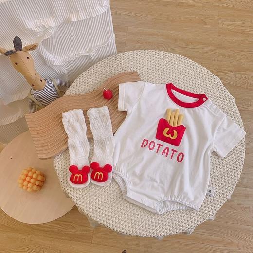送袜子！【超萌设计，宝宝穿上超可爱！】婴儿衣服夏装包屁衣薄款 新生儿男宝宝连体衣 超萌百天满月哈衣夏季-QQ 商品图2