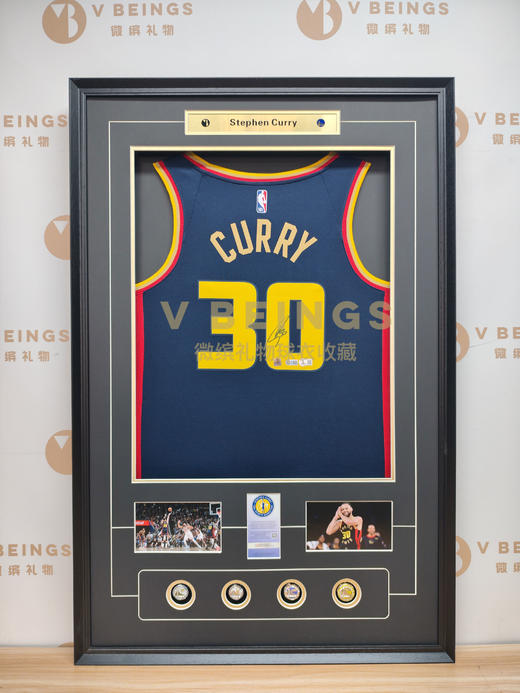 收藏系列 库里 勇士队 30号蓝色 25城市亲笔签名球衣 商品图1