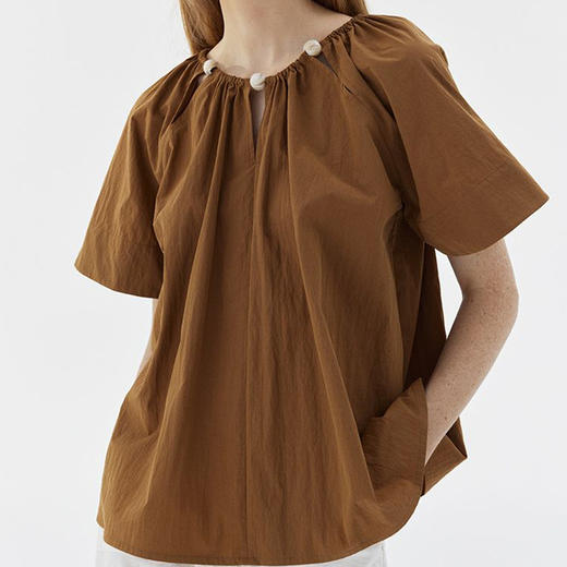 馥迦法式设计感钉珠插肩袖衬衫 商品图5