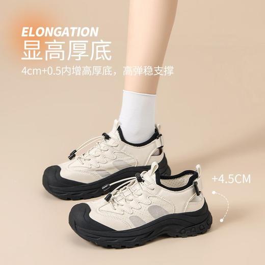 ZHR厚底内增高运动鞋女2025夏季镂空透气溯溪鞋软底户外登山鞋女 商品图3