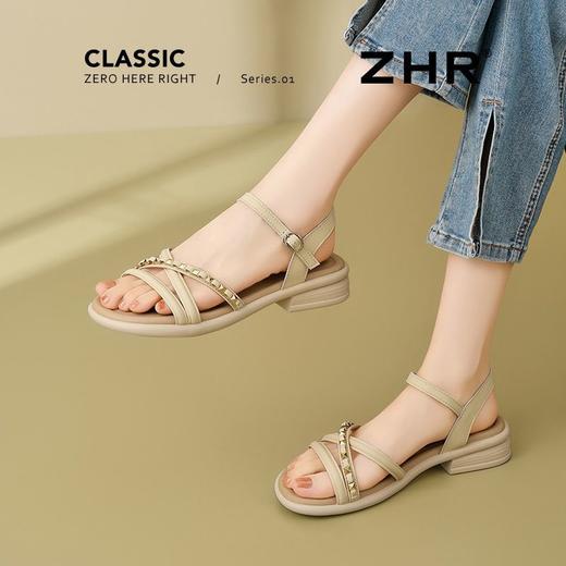 ZHR则则超软轻便凉鞋女2025夏季新款网红洋气ins女鞋高级矮跟凉鞋 商品图8