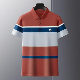 夏季新款翻领纯棉短袖男士t恤条纹休闲宽松POLO衫大码男装  PSL-PSL7302