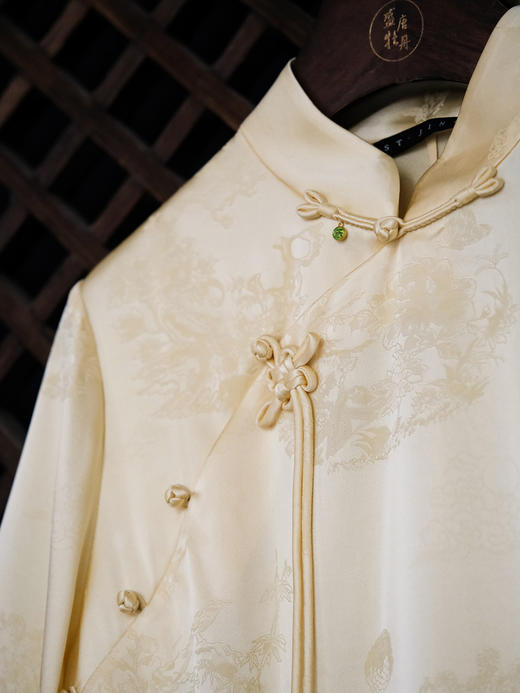 STJINGx凯喜雅| 千里江山穗禾旗袍连衣裙-鹅黄 商品图7