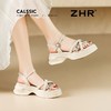 ZHR则则时髦钻石厚底凉鞋女鞋2025夏季新款5.5cm增高透气舒适凉鞋 商品缩略图2