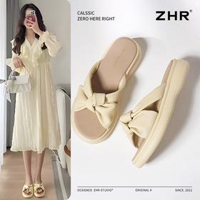 ZHR则则简约蝴蝶结厚底拖鞋女2025夏季新款时尚舒适透气防滑鞋子