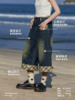早乙女惠子saotome/STMDK252203/格子撞色翻折边牛仔短裤 商品缩略图1