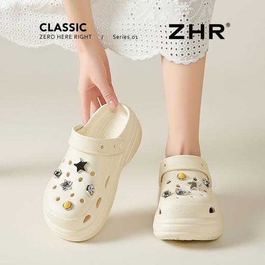 ZHR则则5CM增高厚底洞洞鞋女爆款夏季EVA底包头拖鞋女外出高颜值 商品图1