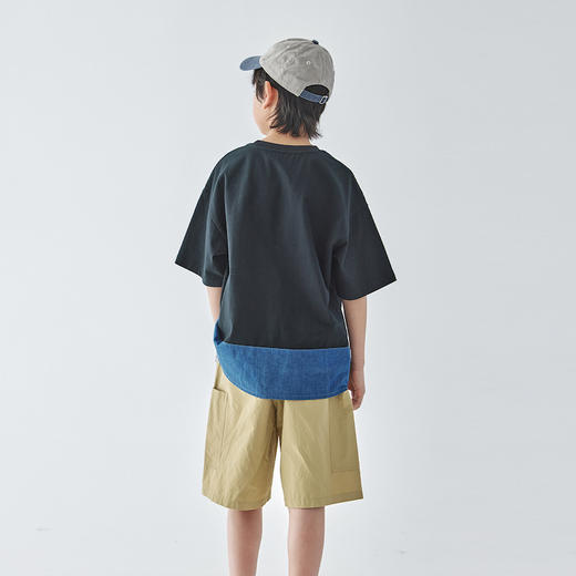 蓝汽水牛仔拼接短袖860B256048JX 商品图3