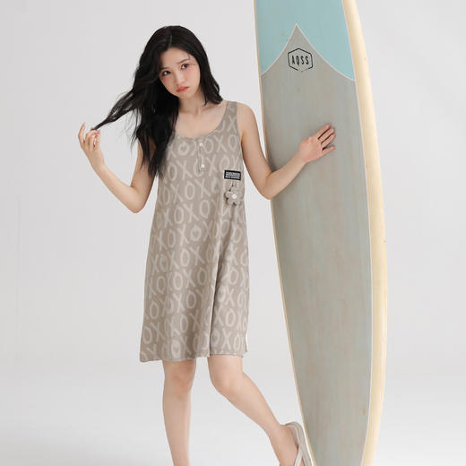 女士夏季针织吊带连衣裙家居裙室内外穿居家服睡裙【A51633】 商品图2