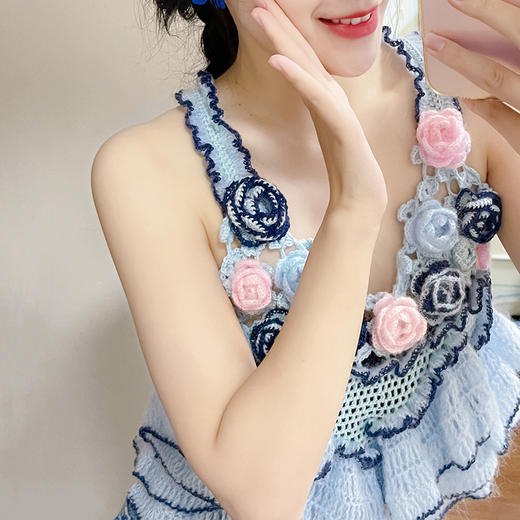 苏苏姐家遇见蔷薇手工DIY编织钩针背心毛线团打发时间自制材料包 商品图2