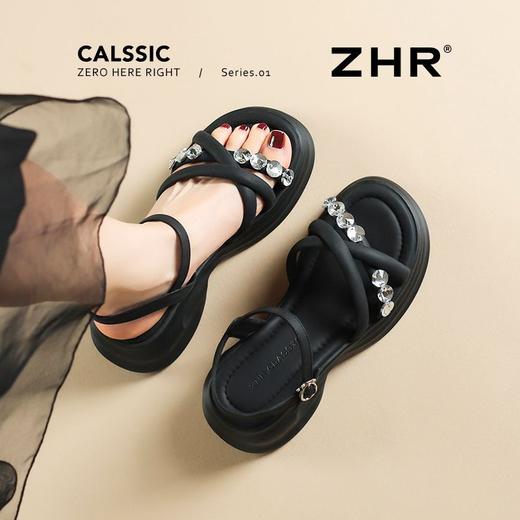 ZHR则则时髦钻石厚底凉鞋女鞋2025夏季新款5.5cm增高透气舒适凉鞋 商品图8