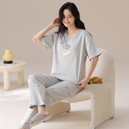 I’d爱帝女士精梳棉短袖长裤家居服套装 商品图4