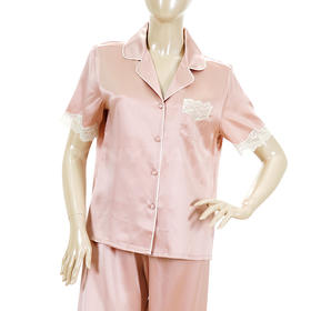 鑫缘 真丝女短袖睡衣套 	HD5002