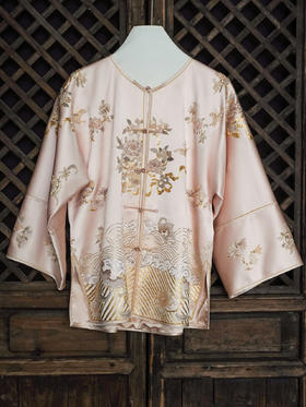 盛唐牡丹大师系列| 重工盘金绣江崖海水纹外套