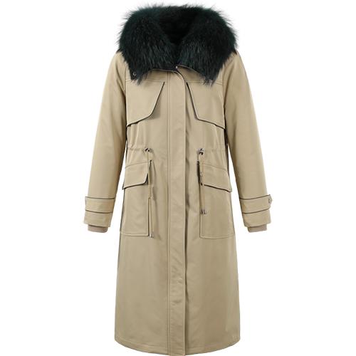 JTAD0211890305GA 玖姿JUZUIJUZUI/玖姿时尚毛领休闲抽绳中长款派克服女 商品图3