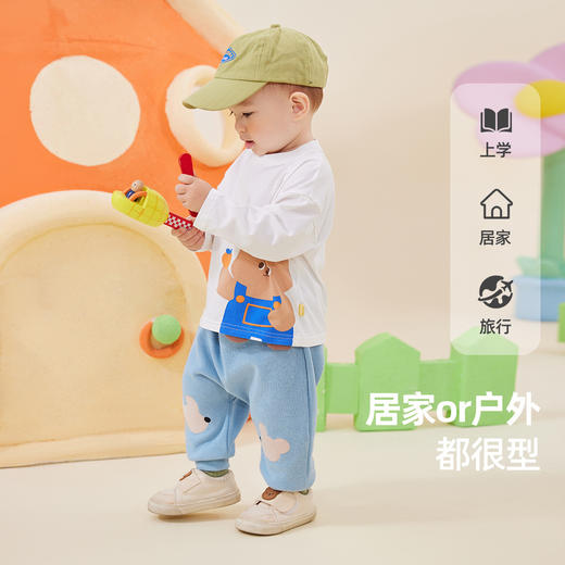 嘟嘟家男童pp裤春装新款女童屁屁裤春装婴儿休闲裤宝宝裤子童装潮 商品图1