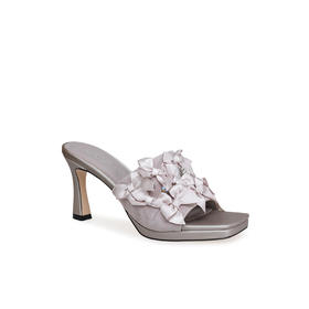 豪麟名鞋奥莱迪嘉女鞋凉拖羊反绒面革+织物DJHJA51WL031灰色  原价1960元