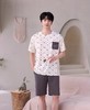 男士圆领双短套装短袖短裤家居服外穿套装睡衣【Y52524】 商品缩略图2