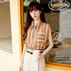 谜底条纹衬衫无袖女士2025夏新款复古文艺百搭直筒衬衣256MC6516 商品缩略图0