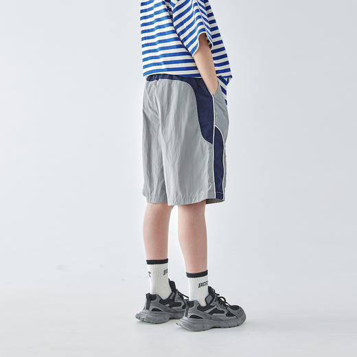 蓝汽水休闲拼接短裤876B256042JX 商品图4