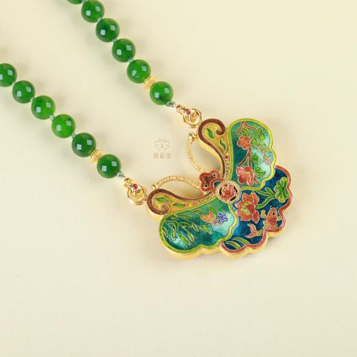 【五彩福蝶】珐琅金蝴蝶碧玉项链-ZX2505163 商品图3