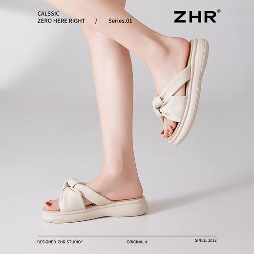 ZHR则则简约蝴蝶结厚底拖鞋女2025夏季新款时尚舒适透气防滑鞋子 商品图4