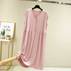 丁摩 莫代尔连衣裙女夏季新款大码宽松长裙薄款过膝无袖打底裙5ZF-0009 商品缩略图7