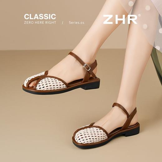 ZHR则则厚底罗马凉鞋2025夏季新款气质百搭编织凉鞋法式复古女鞋 商品图9