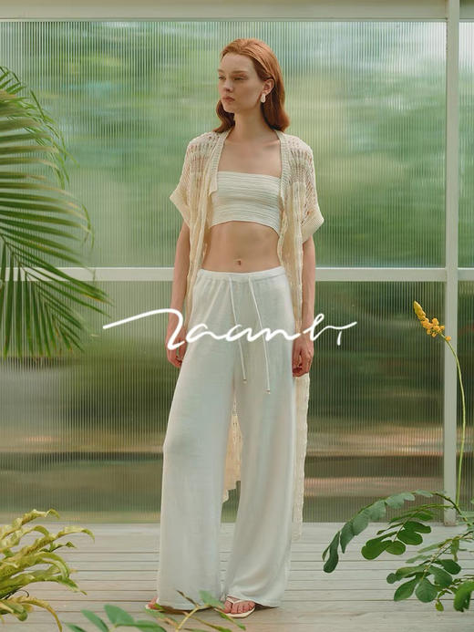 ZAANLI｜ZNSS25006 人造丝肌理针织抹胸 [ 白 ] 商品图6