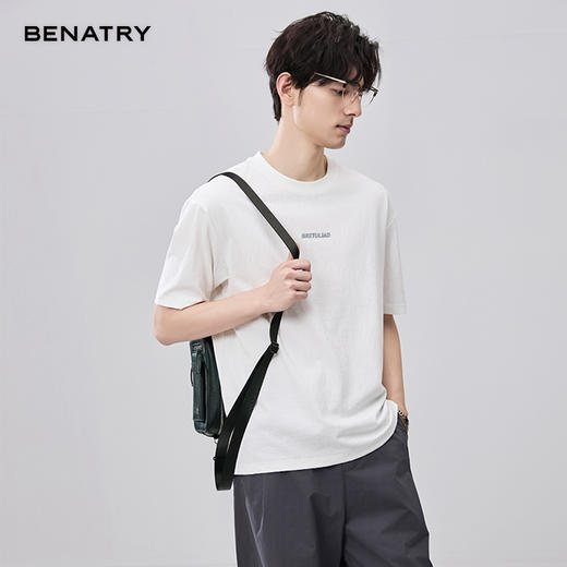 贝纳川夏季肌理面料圆领短袖T恤ECF214012 商品图2